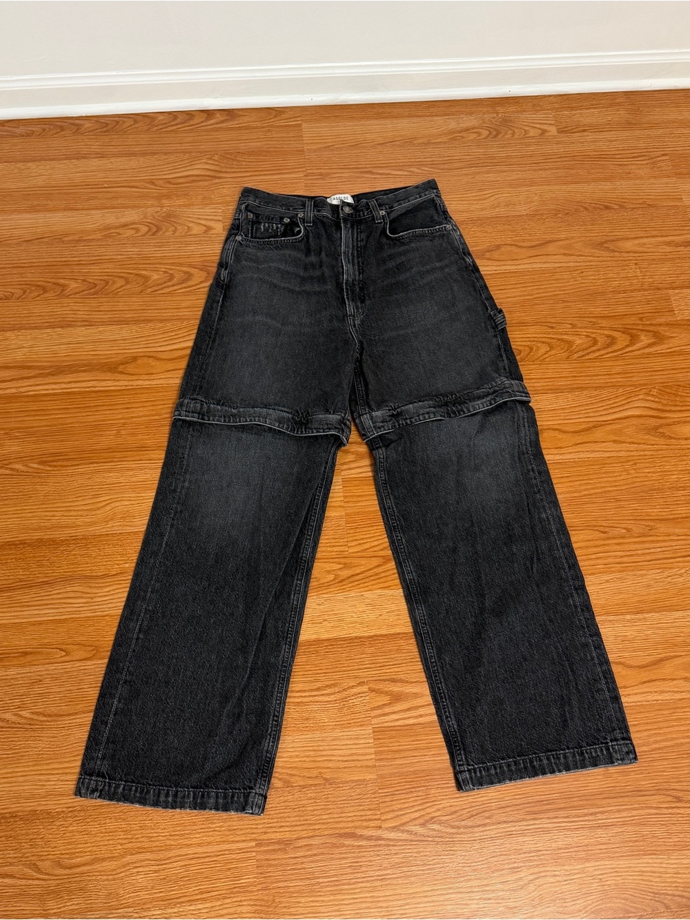 Agolde Risha Zip Utility Jeans In Sin Size 28 - Picture 3 of 11